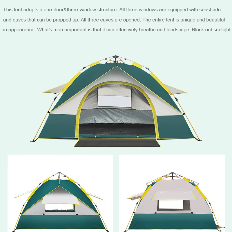 Outdoor Camping Tent Quick Automatic Opening Waterproof Sunshield Build-free Picnic Shelter Family Beach Large Space