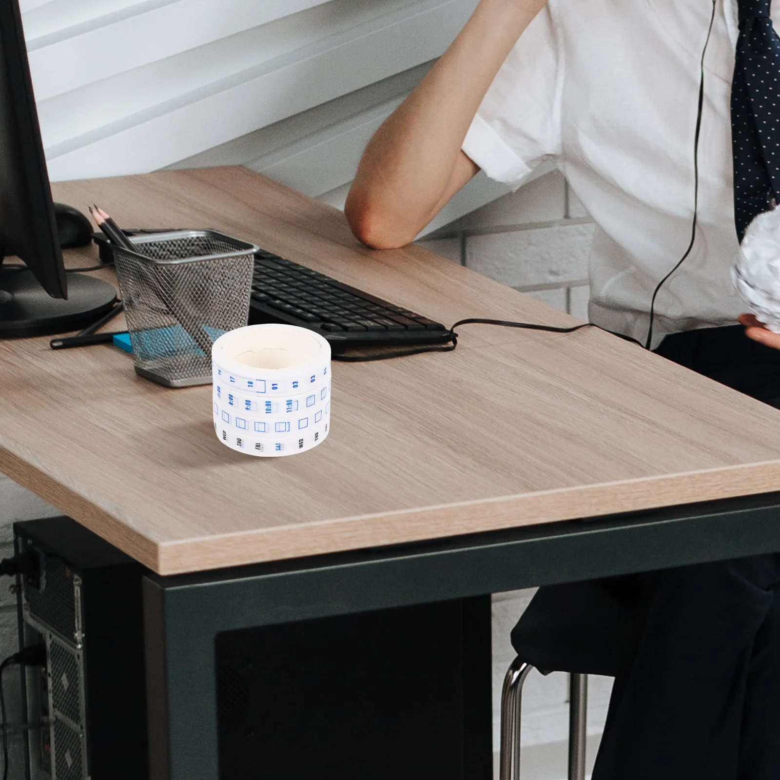 

4 Rolls Time and Washi Tape Decorative Kawaii Planner Adhesive for Journaling Scrapbooking Daily Schedule Organization