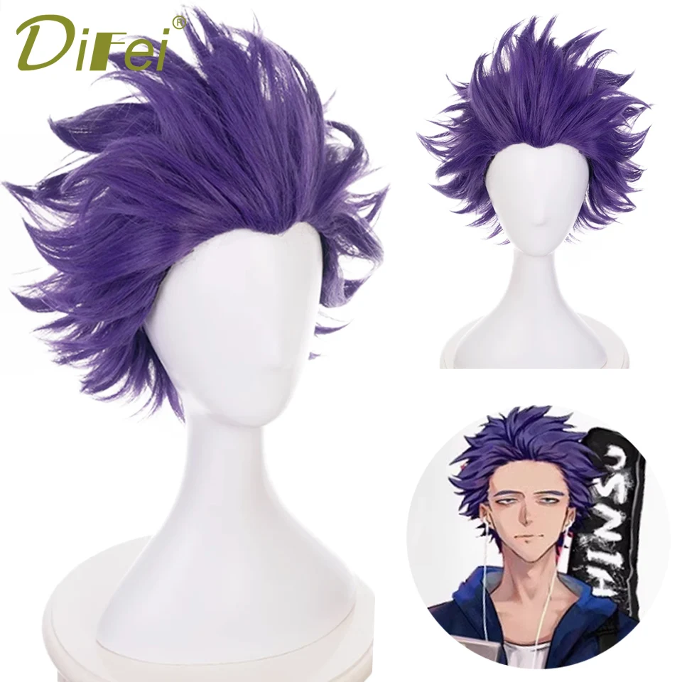 DIFEI Purple Explosive Hairstyle Short Synthetic Wig Cosplay Wig 