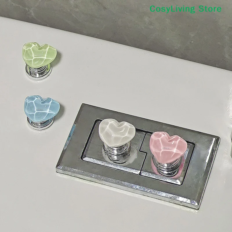 

[CL]2 Pcs Heart Shaped Toilet Pressers Love Toilet Press Button Tank Press Switch Tank Button Nail Protector Decoration[CL]
