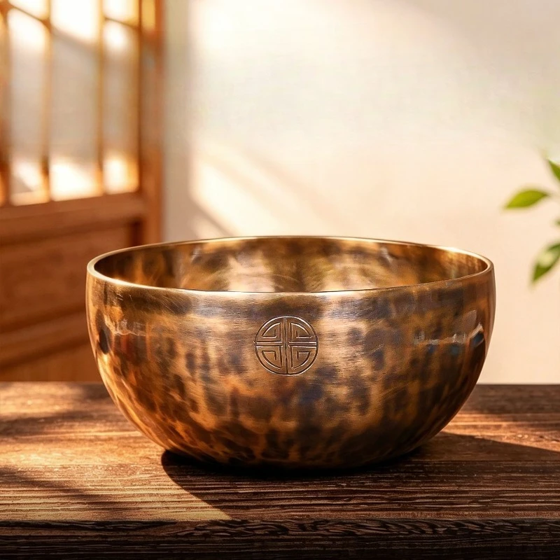 Brass Full Moon Singing Bowl Nepal Handicraft Meditation Singing Bowls Yoga Sound Therapy Bowls Musical Instruments Percussion