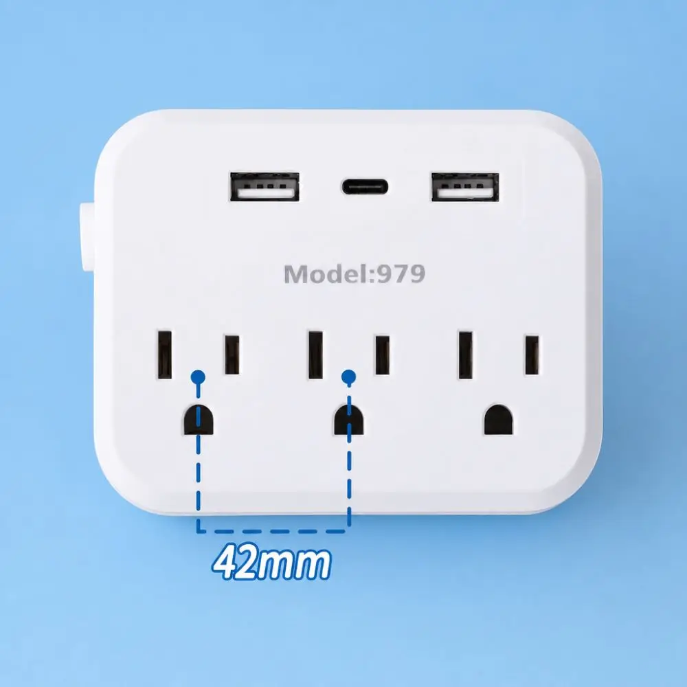 Professional Multi Plug Outlet Extender Overload Protection Surge Protector Power Strip Durable USB C Outlet Splitter Home