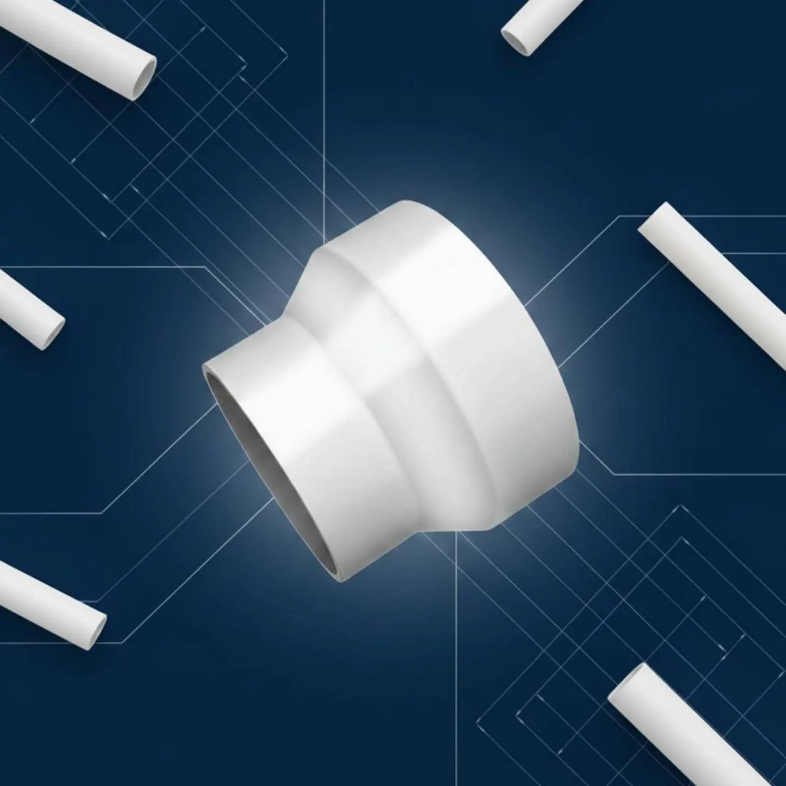 

Pipe Reducer Thick Plastic Material Round Duct Reducer Air Duct Adapter Easy to Install Home Hardware Seamless