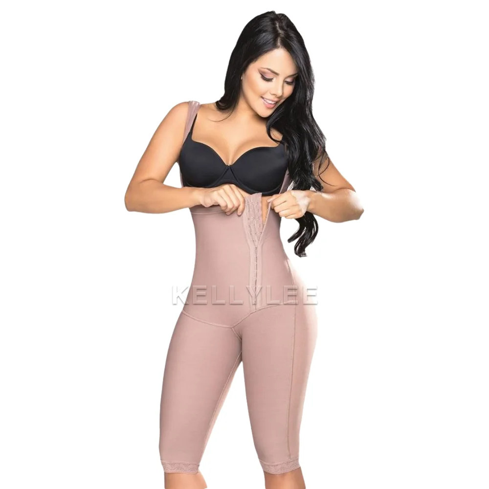 

Open Chest Sleeveless Bodysuit Long Side Zip Belt Postoperative & Postpartum Belly Wrap Shapewear Shaper Body Moldeador Mujer