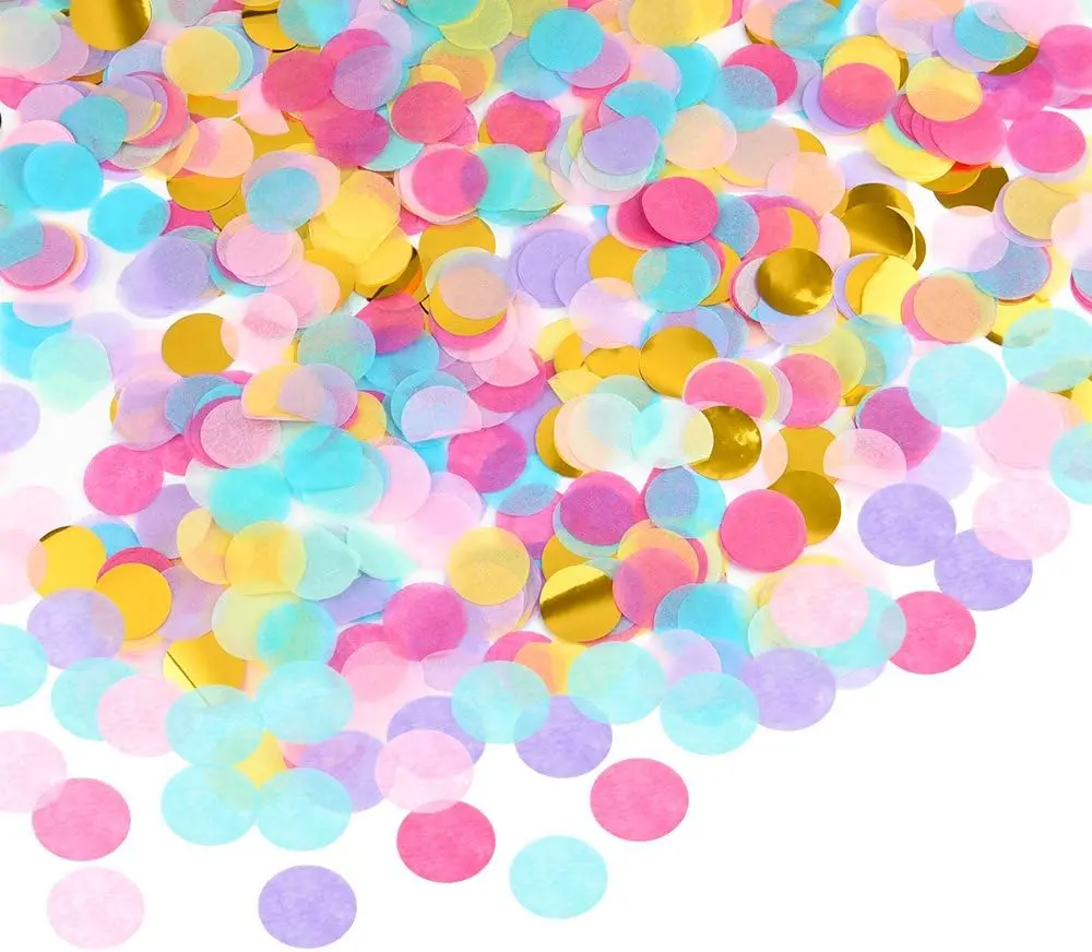 5000 Pieces Multicolor Paper Confetti Round for Valentine's Day Wedding Birthday Party Decoration