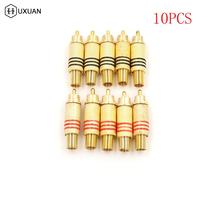 10PCS/Lot RCA Connector Male Jack Plug AV Plugs For PC Audio Vedio Welding DIY Parts Gold Red Black Metal Spring