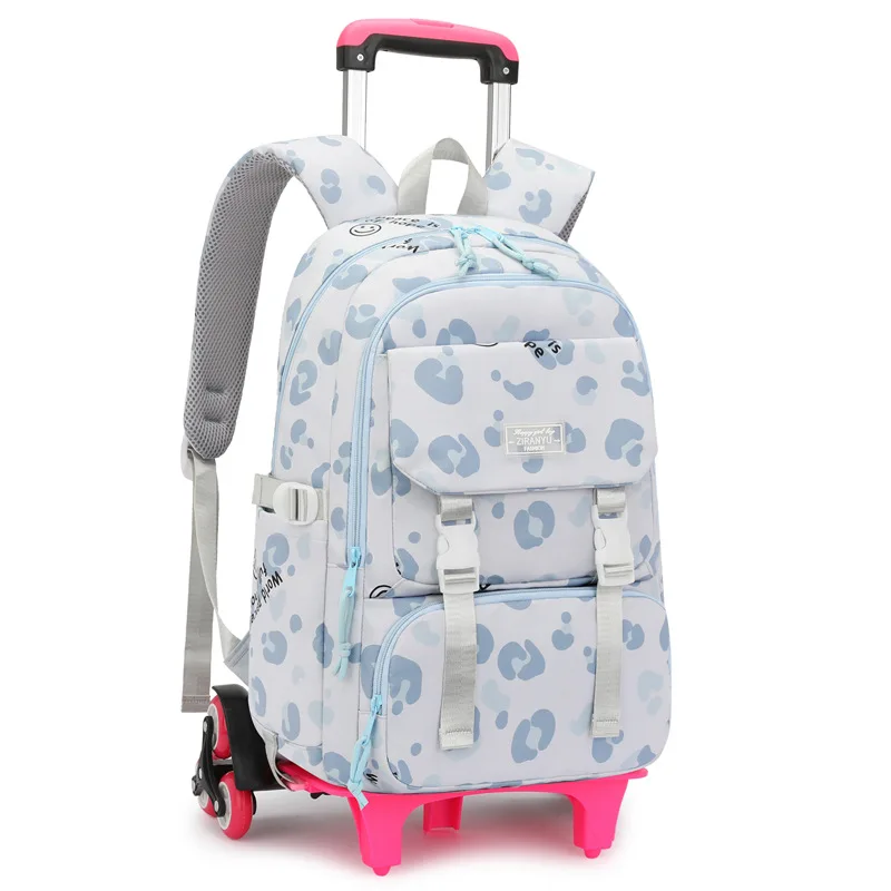 

Student School Backpack with Wheels Rolling Backpack for Girls Wheeled Backpack Kids Trolley School Bag Travel Trolley Luggage