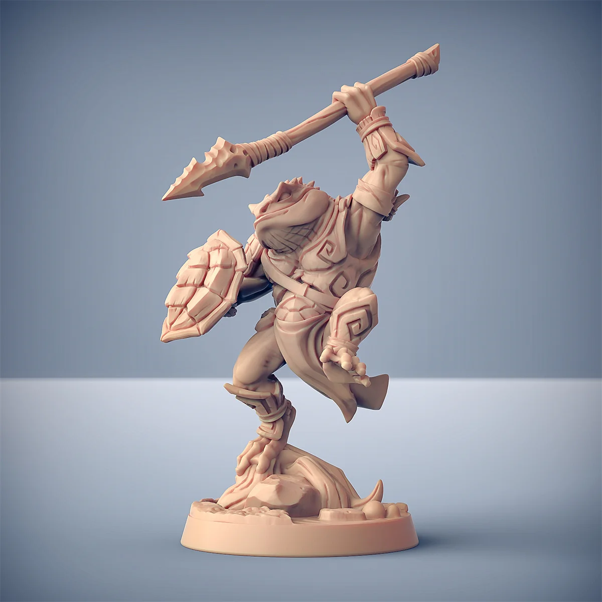 Impresión 3D de modelos microscópicos, Shlala Toad Warrior, Demon Frog Knight, Dnd, juego de mesa para correr