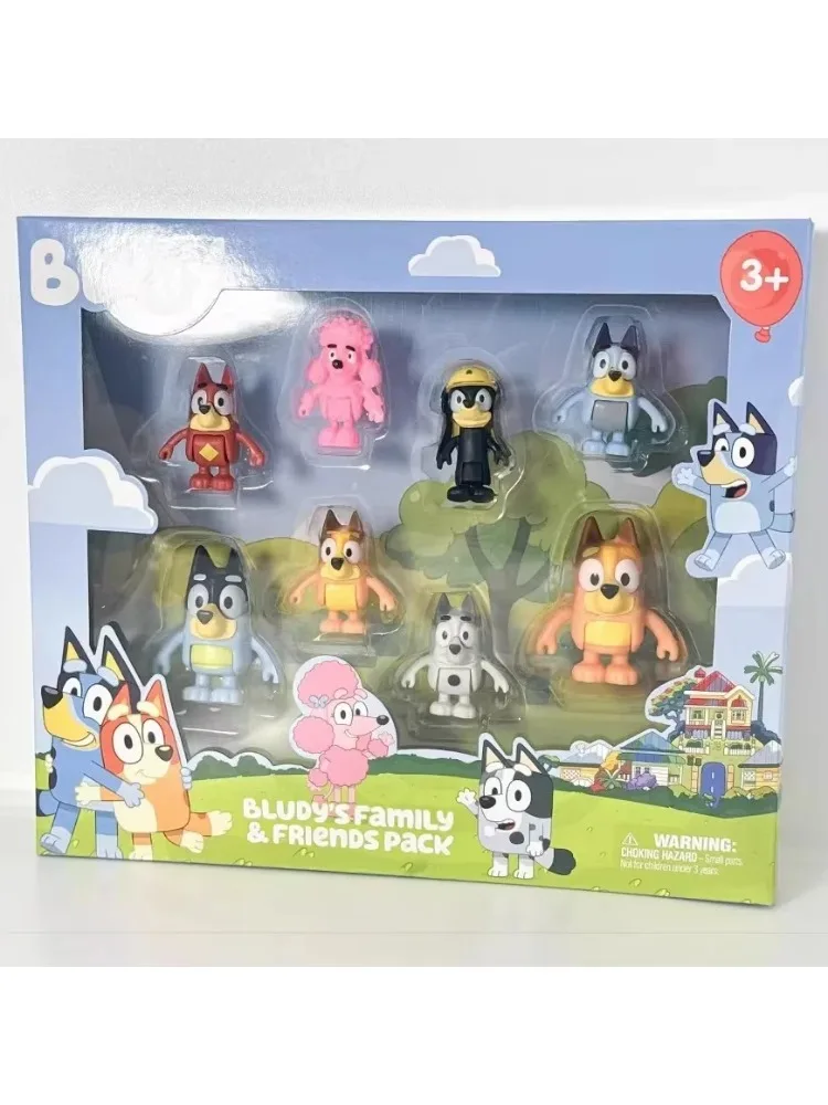 Bluey Familie en Vrienden Actiefiguren 8-pack Poseerbare verzamelfiguren Speelgoed voor rollenspel Verjaardagscadeau voor kinderen - afbeelding 2