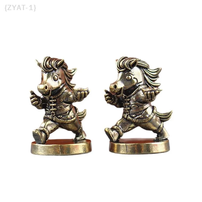 [O] ديكور مكتب حصان الحرب النحاسية العتيقة-2026 تمثال تميمة زودياك الصيني لديكور غرفة المعيشة