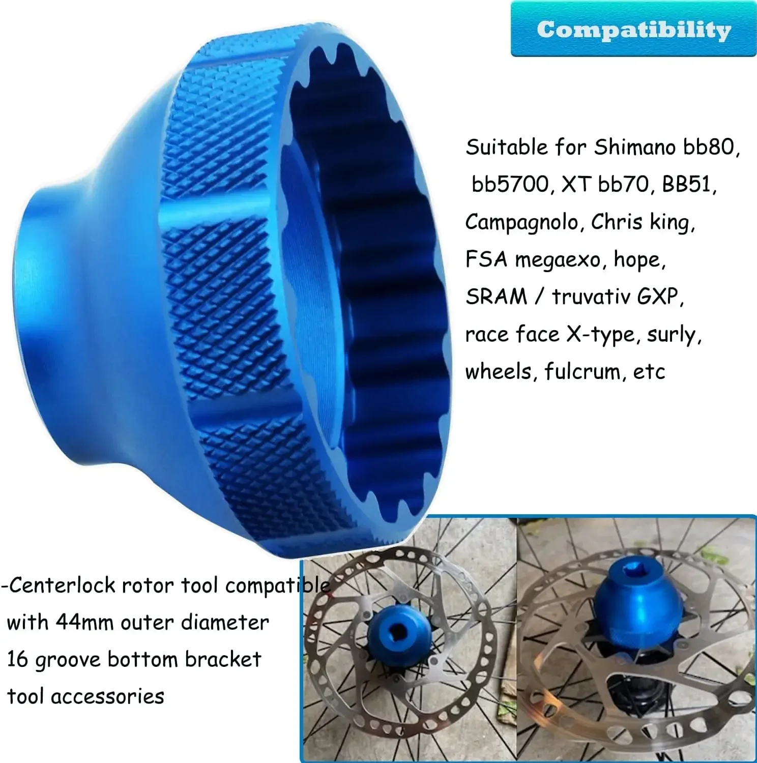 أداة إزالة الدعامة السفلية ذات 16 درجة BBT-69.2 أداة دعم سفلية للفتحة متوافقة مع Shimano، SRAM، Chris King، Campagnolo، إلخ