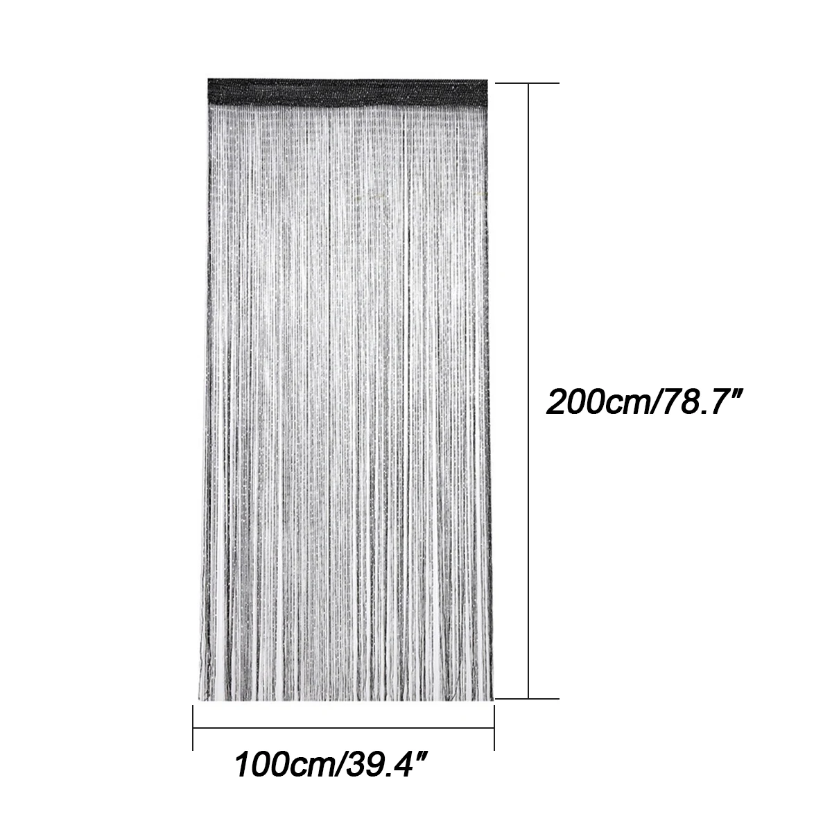 2024 Fashion Glitter Door String Curtain Silver Ribbon Shiny Tassel Flash Line Curtain Valance for Window Room Home Decoration