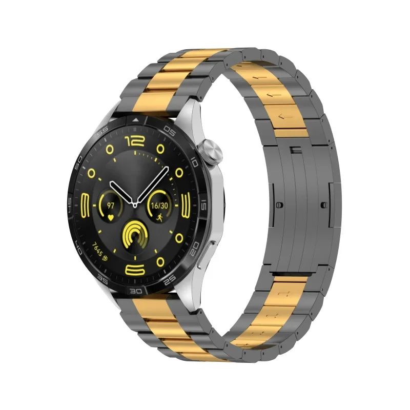 Suitable for Huawei Watch GT4 46mm smartwatch strap with 22mm raised three bead titanium metal strap