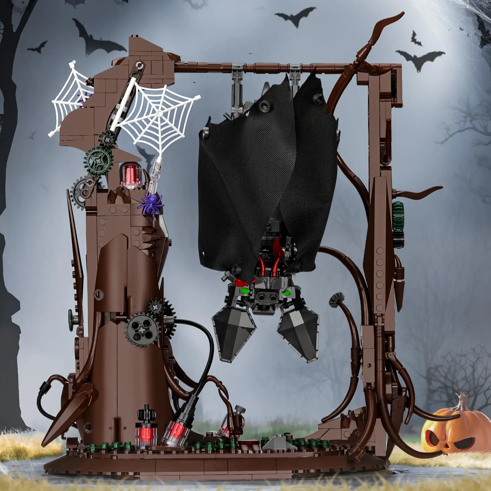 839PCS Cool Mechanical Bat Building Block Figure Model 3D DIY Animal Puzzle Assembled Bricks Toy For Kids Christmas Gifts DK7058