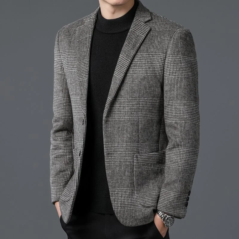 

Top Grade Wool Warm Men for Blezer 2022 New Autumn Winter Men Smart Casual Classic Single Breasted Blazer Mujer Brand Clothes