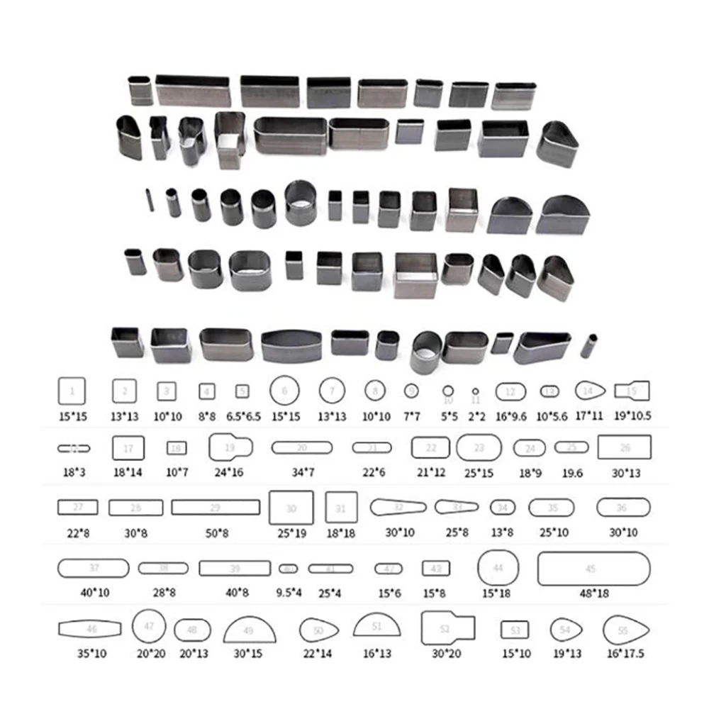 

55PCS Shaped Style Hole Hollow Punch Cutter Set Punching Tool for Leather Belt Phone Holster Leather Craft DIY Tools