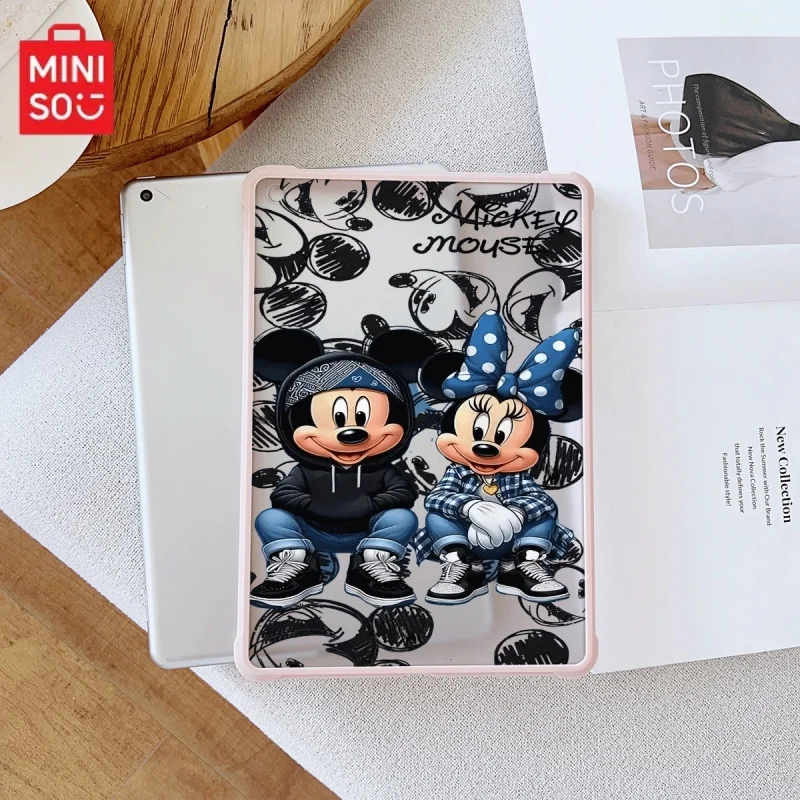

Miniso Disney Mickey iPad pink Transparent anti-Drop case, suitable for iPad Pro 2022/2024,iPad Air3/5th,iPad Mini 6,iPad 6/10th