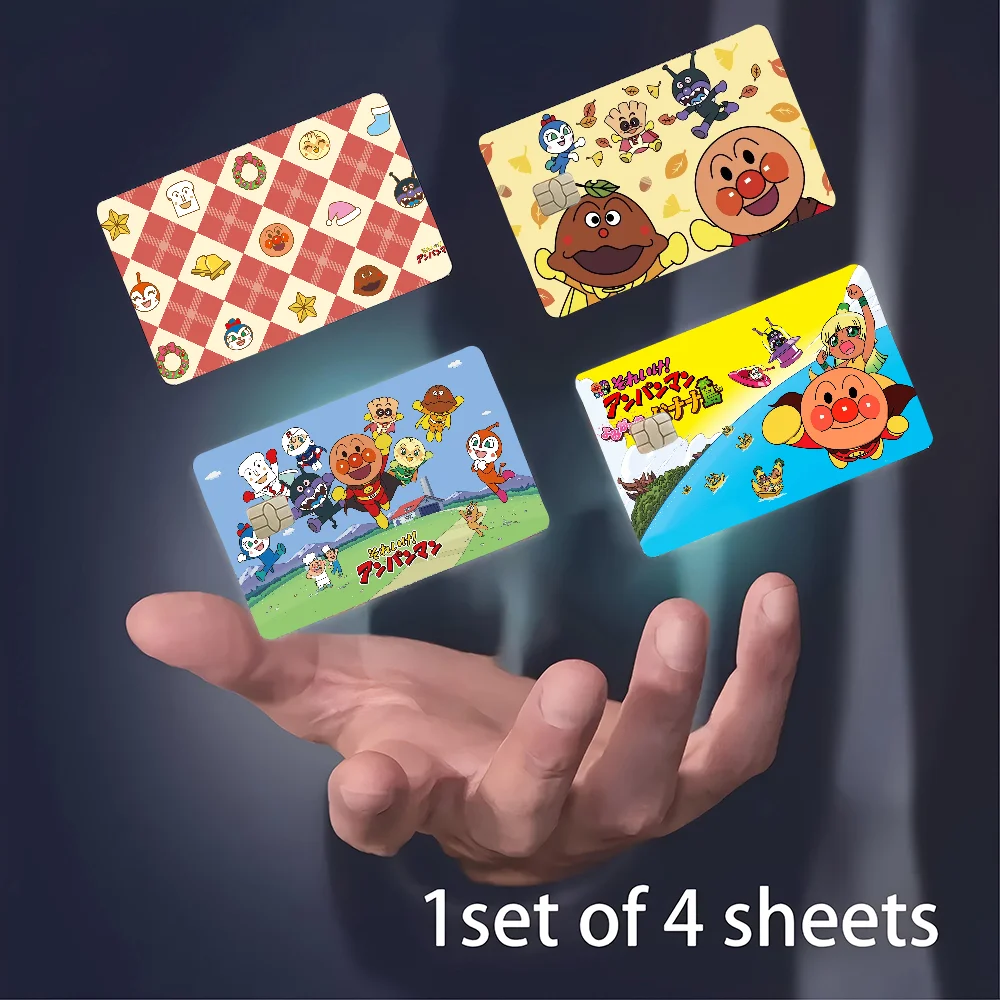 Children Anpanman Credit Card Skin Stickers No Adhesive Residue Water Proof For VISA Credit Card Subway Access Card