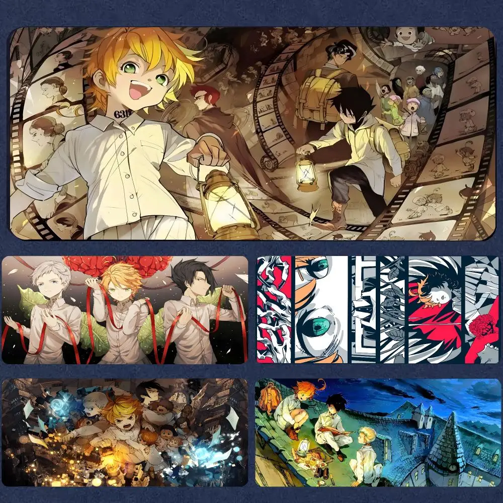 The Promised Neverland Mauspad, großes Gaming-Mauspad mit umsticktem Rand, verdickte Tischunterlage für Computer und Tastatur