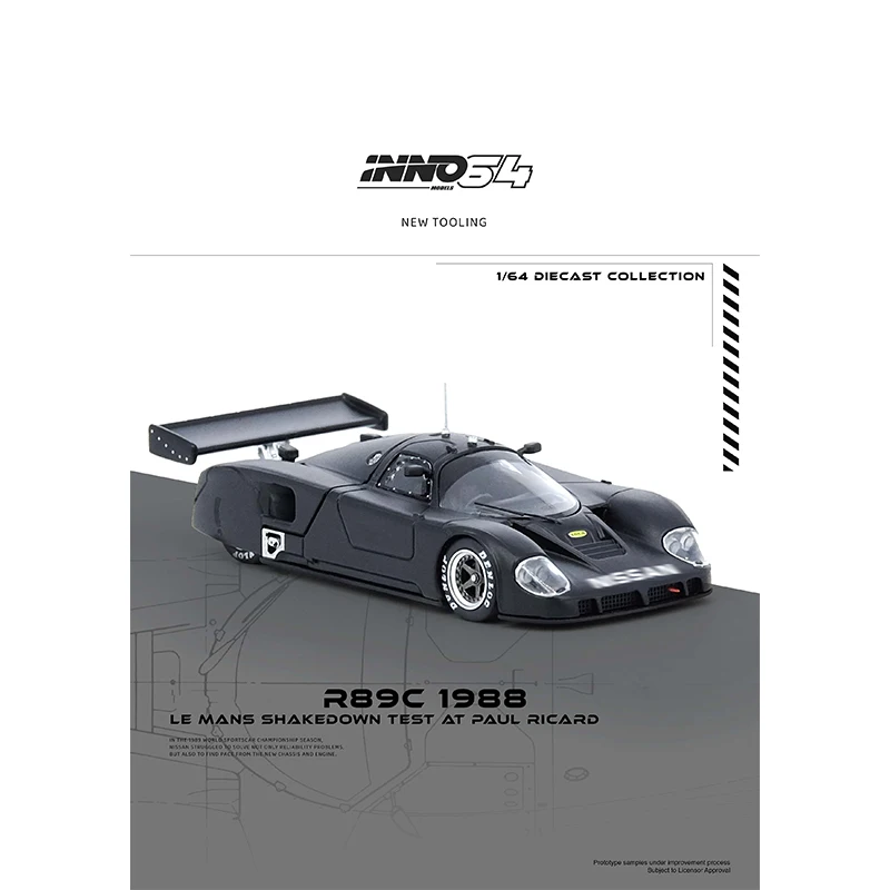 ما قبل البيع INNO 1:64 R89C LeMans Shakedown Test 1988 Diecast Diorama نموذج سيارة مجموعة ألعاب مصغرة