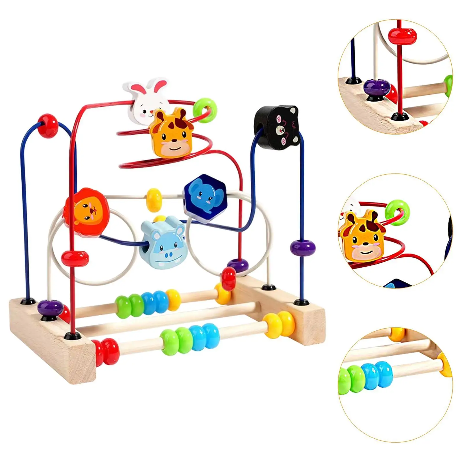 Laberinto de cuentas de juguete para desarrollar habilidades matemáticas, conteo de números, coordinación mano-ojo, montaña rusa colorida, juguete educativo, juguete de aprendizaje