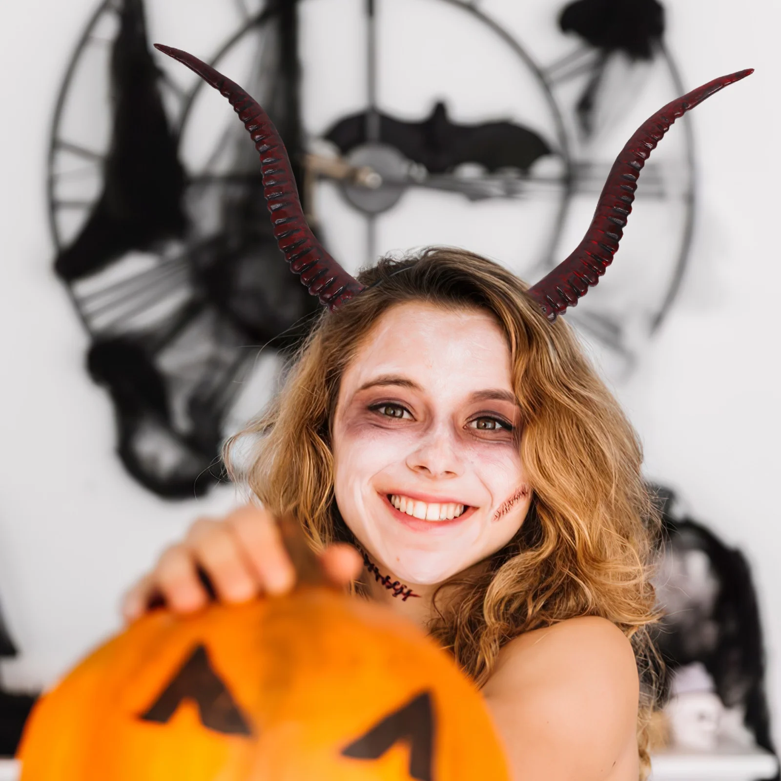 Devil Horns Headband Halloween Cosplay Gothic Witch Dress Up Accessory Reusable Party Prop for Adults Kids Christmas Carnival