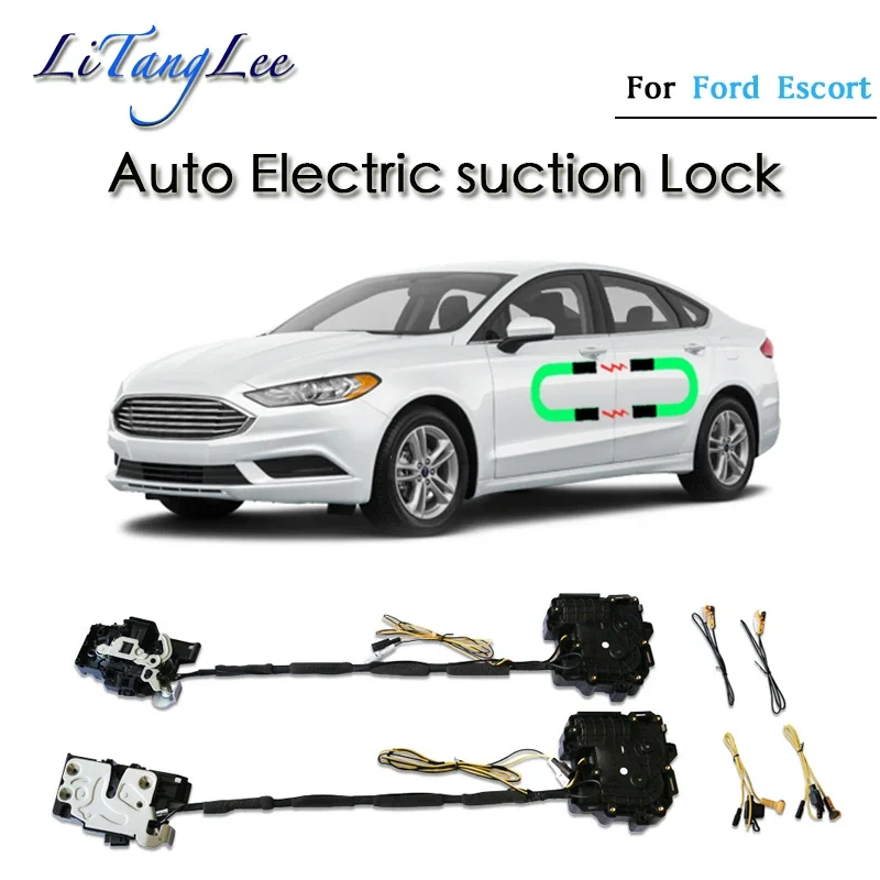 For Ford Escort 2015~2019 Car Soft Door Latch Pass Lock Actuator Auto Electric Absorption Suction Silence Closer