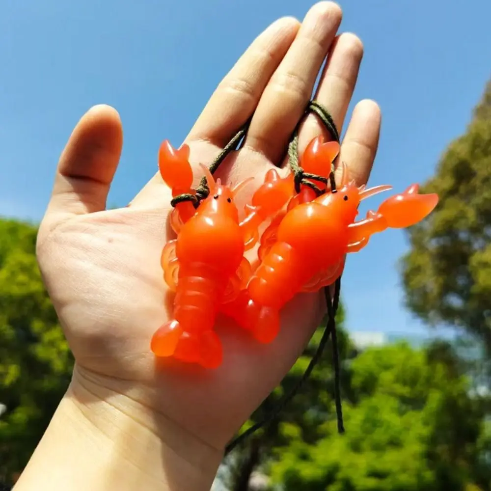 10Pcs Color-Changing Lobster Car Ornament Uv Sensitivity Temperature Reminder Car Hanging Pendant Lobster Crab PVC