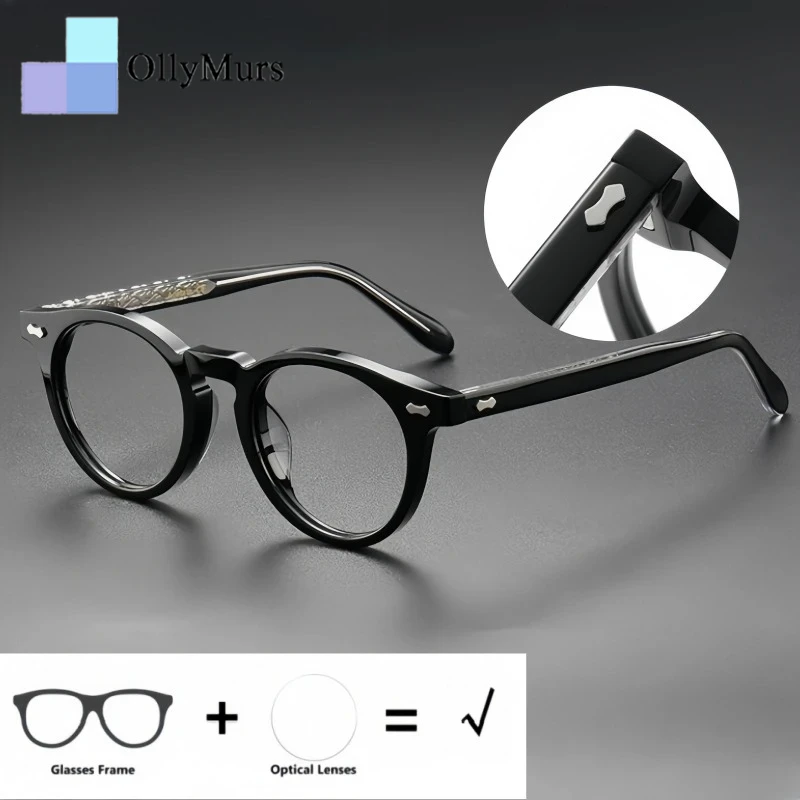 

OLLYMURS Ретро круглые очки для чтения с блокировкой синего света для мужчин и женщин, оптические прогрессивные линзы по рецепту для близорукости и дальнозоркости