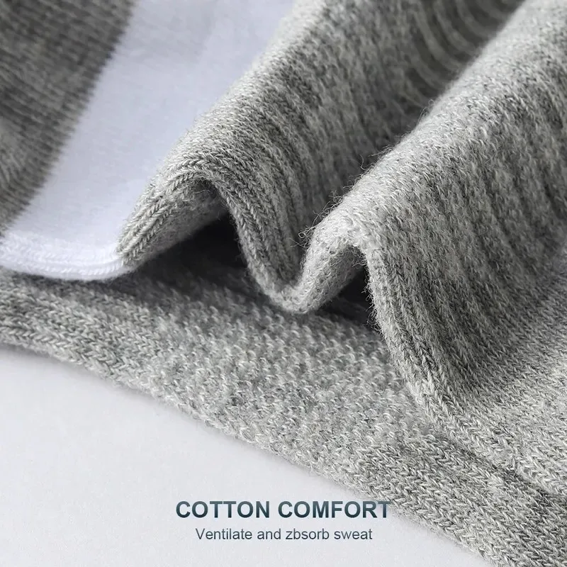 5 أزواج من الجوارب القطنية للرجال باللون الأسود للمشي لمسافات طويلة في الهواء الطلق والرياضات الدافئة مناسبة لامتصاص العرق والجوارب القابلة للتنفس #3