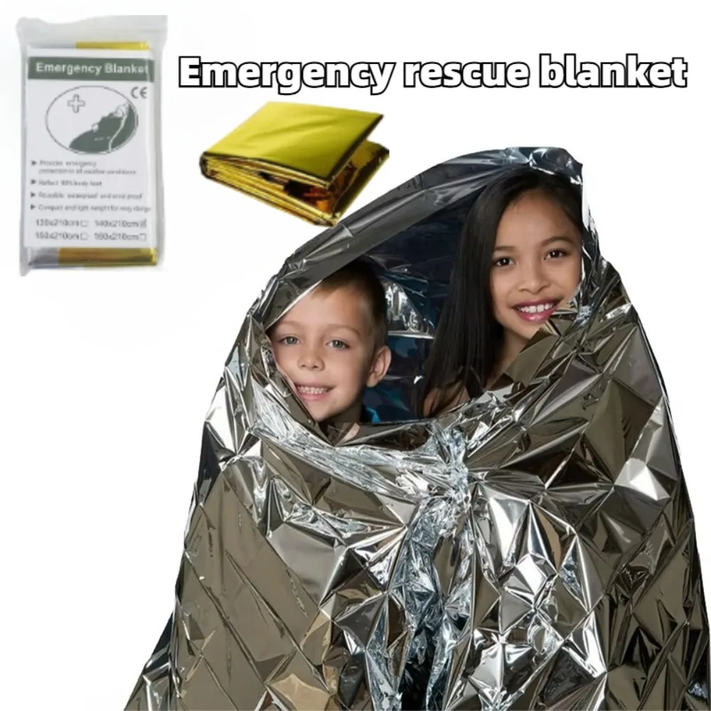 

Emergent Blanket Mylar Thermal Outdoor Survive First Aid Kit Rescue Space Foil Camp Hike Mountaineer Bug Out Bag Heat Retain