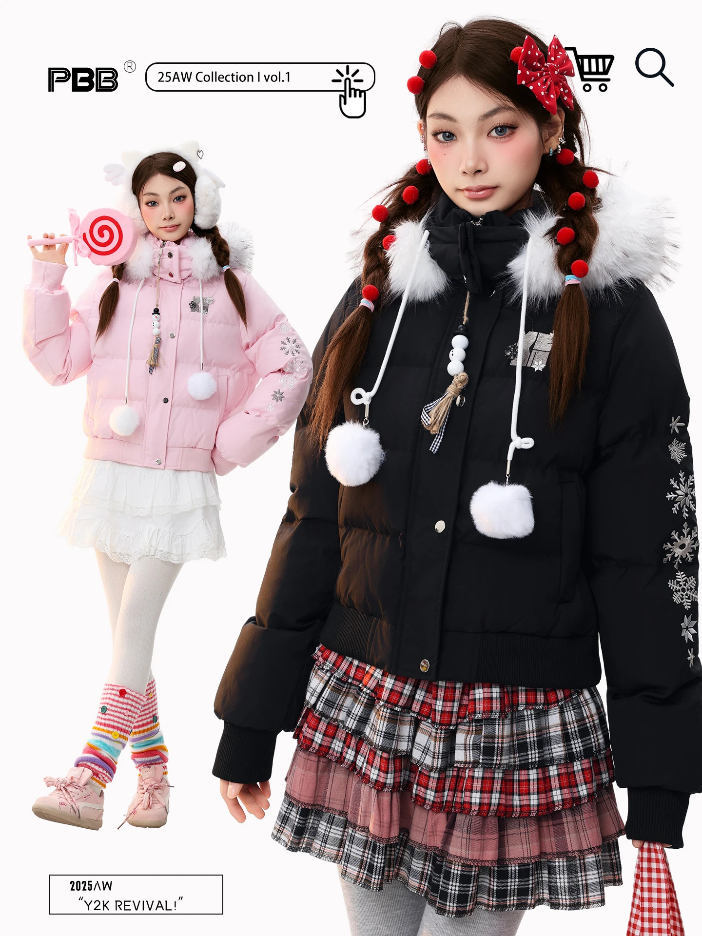 

Женское пальто PBB в американском ретро-стиле из утолщенного хлопка с вышивкой в виде снежинок, теплый, с капюшоном, длинный рукав, на молнии