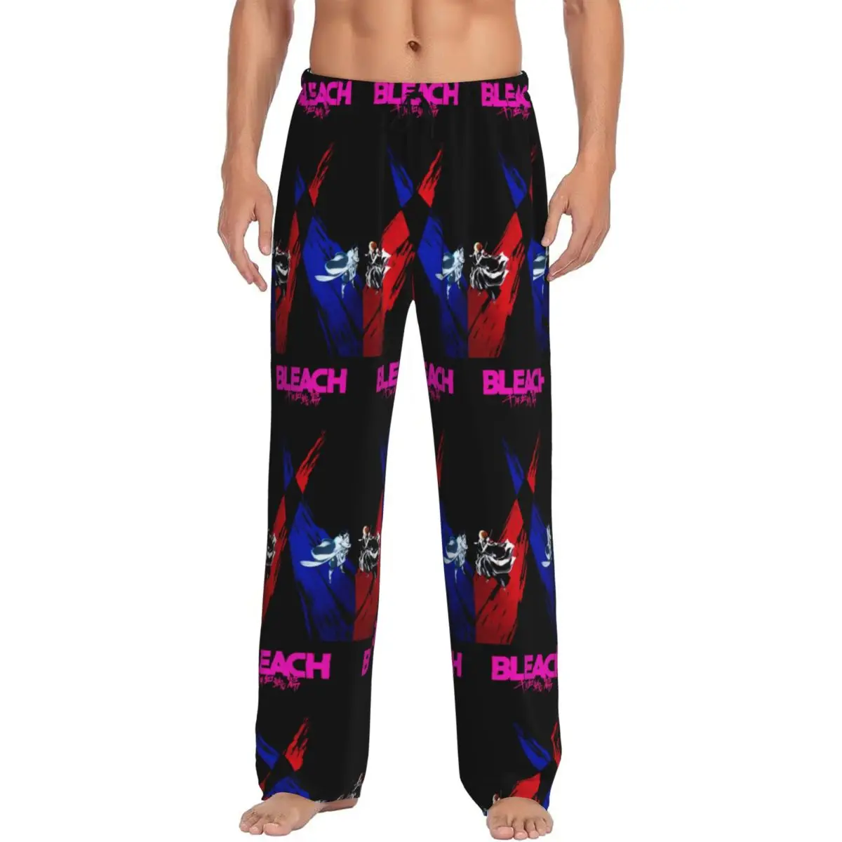

Custom Bleach Anime Pajama Pants for Men Lounge Sleep Drawstring Sleepwear Bottoms with Pockets