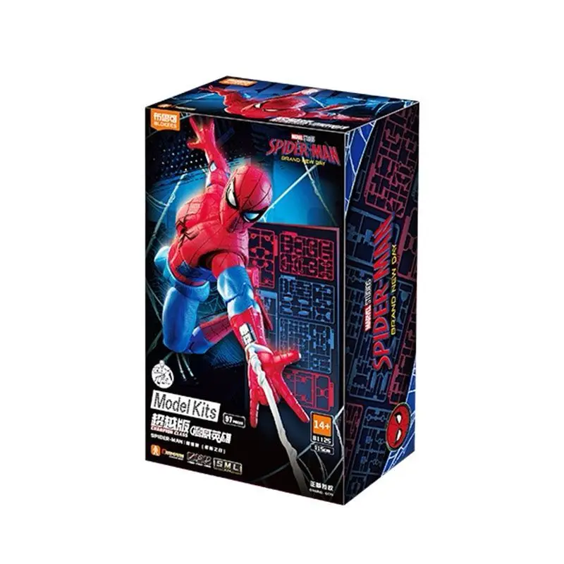 In Stock Blokees Spider Man Assembly Model Kit Brand New Day Spiderman Action Figure Peter Parker ABS Champion Class Toys Gifts image 3