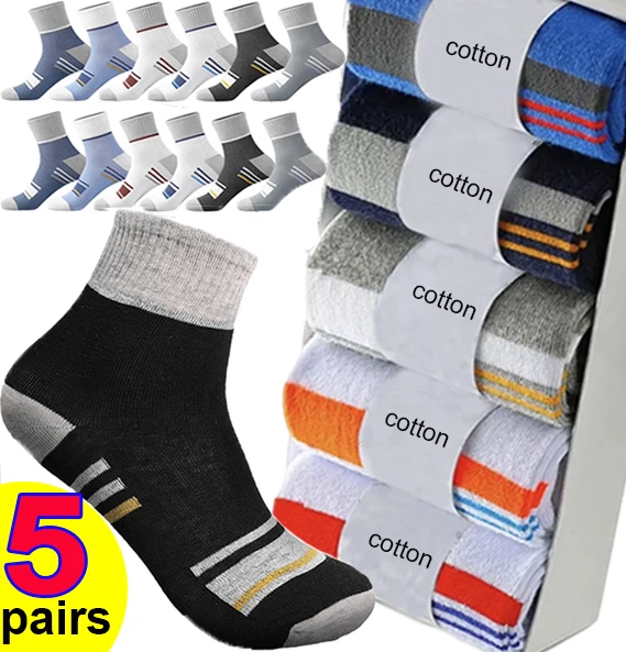 5/1Pairs High Quality Lot Man Socks Casual Breathable Socks Men Cotton Socks Run Sports Socks Men Gift Sokken Large Size38-45