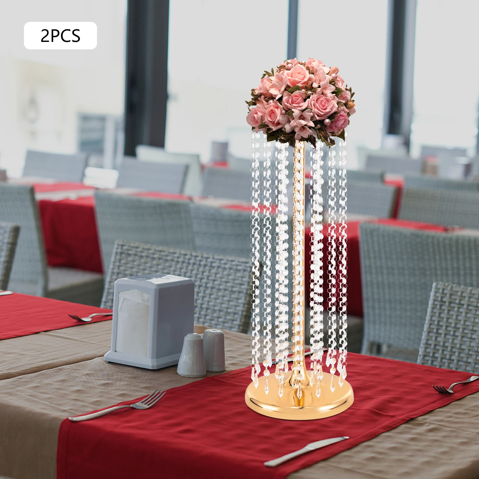 2 Pcs Weddings Decoration Table Chandelier Centerpiece Stands 23.6 inch