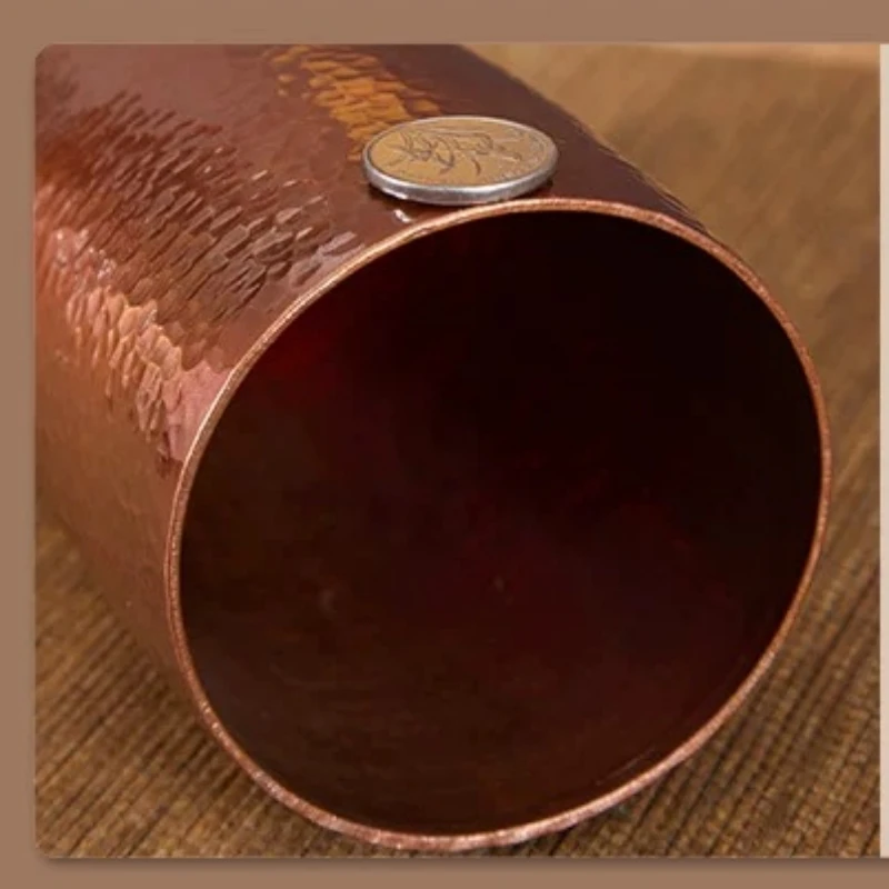 فنجان قهوة كلاسيكي من النحاس النقي، نسيج مطرقة منقوش يدويًا 300 مل كوب حليب بيرة موسكو بغل، أدوات مائدة مياه الشاي #6