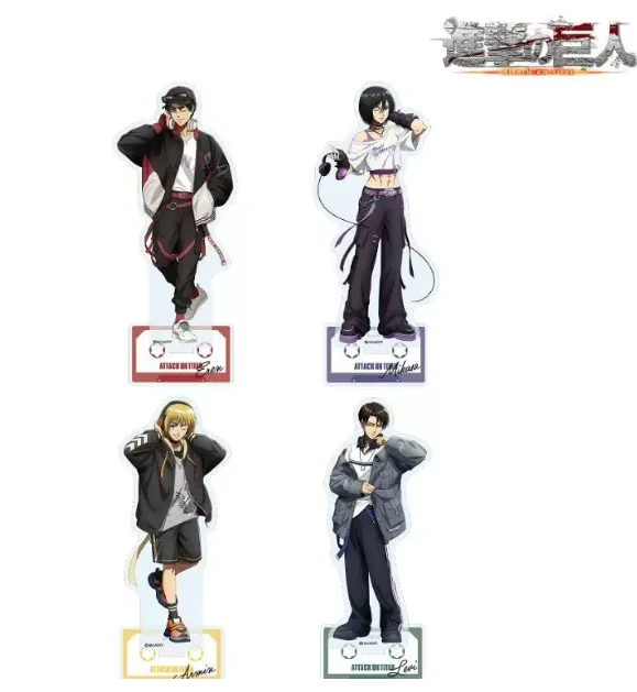 Anime Attack on Titan Levi Ackerman Eren Jaeger Stand Figure Acrylic Model Plate Cosplay Props Collection Desktop Decor Gifts MO