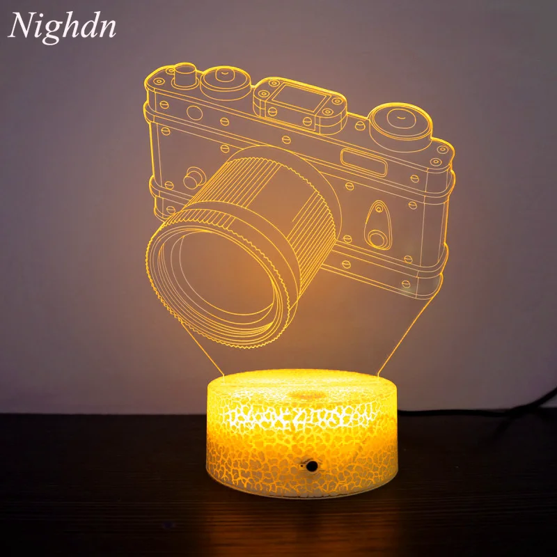 

Nighdn Camera Night Light for Kids 3D Illusion Night Lamp 7 Color Changing Nightlight Room Decor Gifts for Children Boys Girls