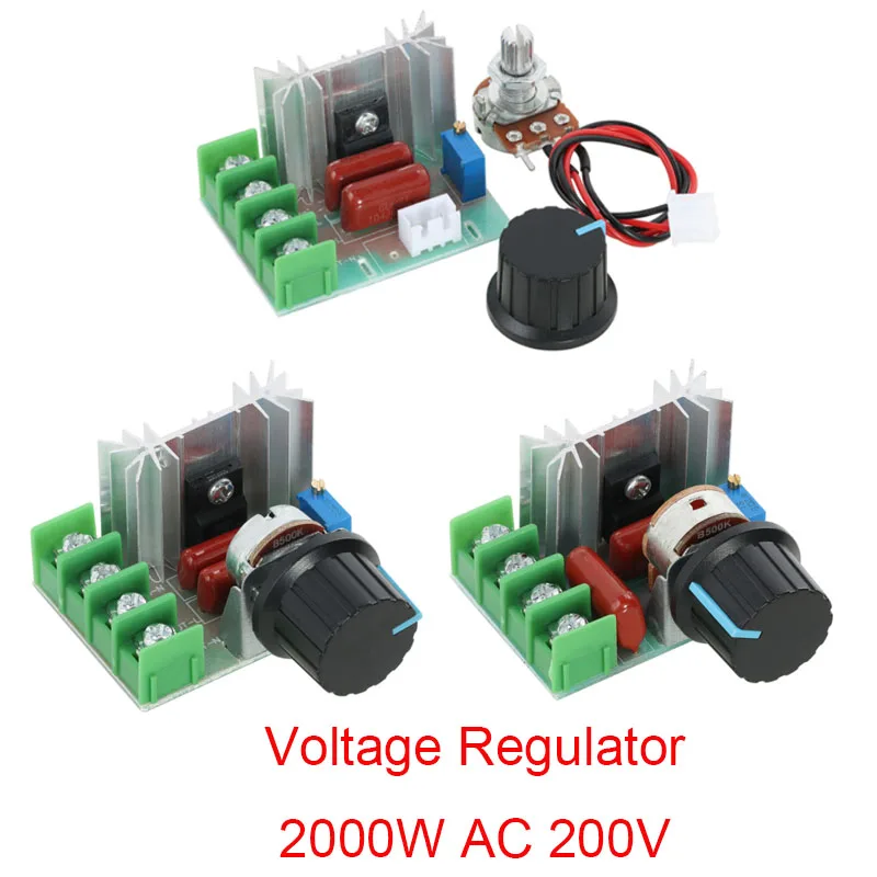 AC 220V 2000W SCR Voltage Regulator Dimming Dimmers Motor Speed Controller Thermostat Electronic Voltage Regulator Module