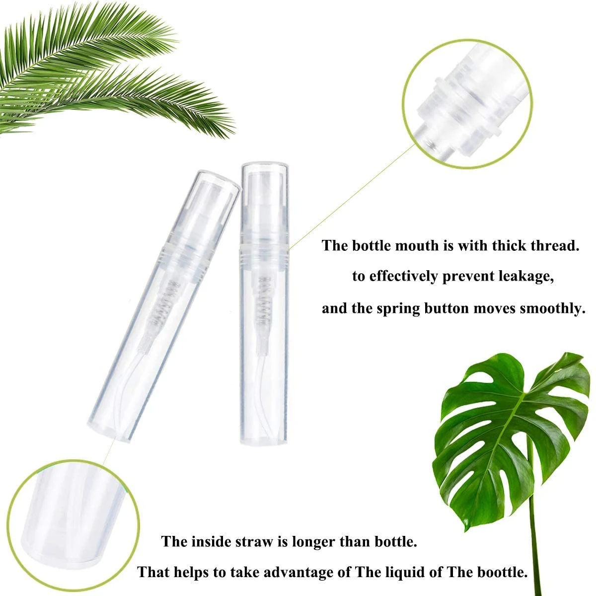 Best 120Pcs Transparent Empty Spray Bottles 3Ml Plastic Mini Refillable Container Empty Cosmetic Containers