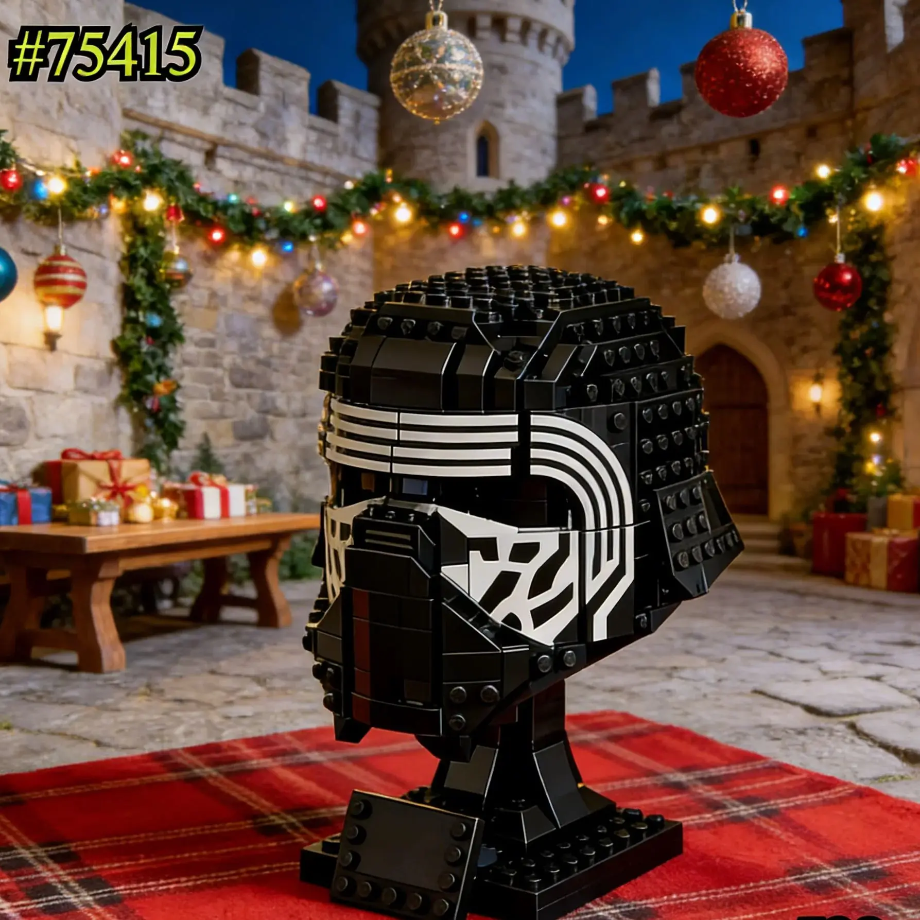 스타 배틀 카일로 렌 헬멧 모델 블록 세트 레고 호환 크리스마스 선물용 75415