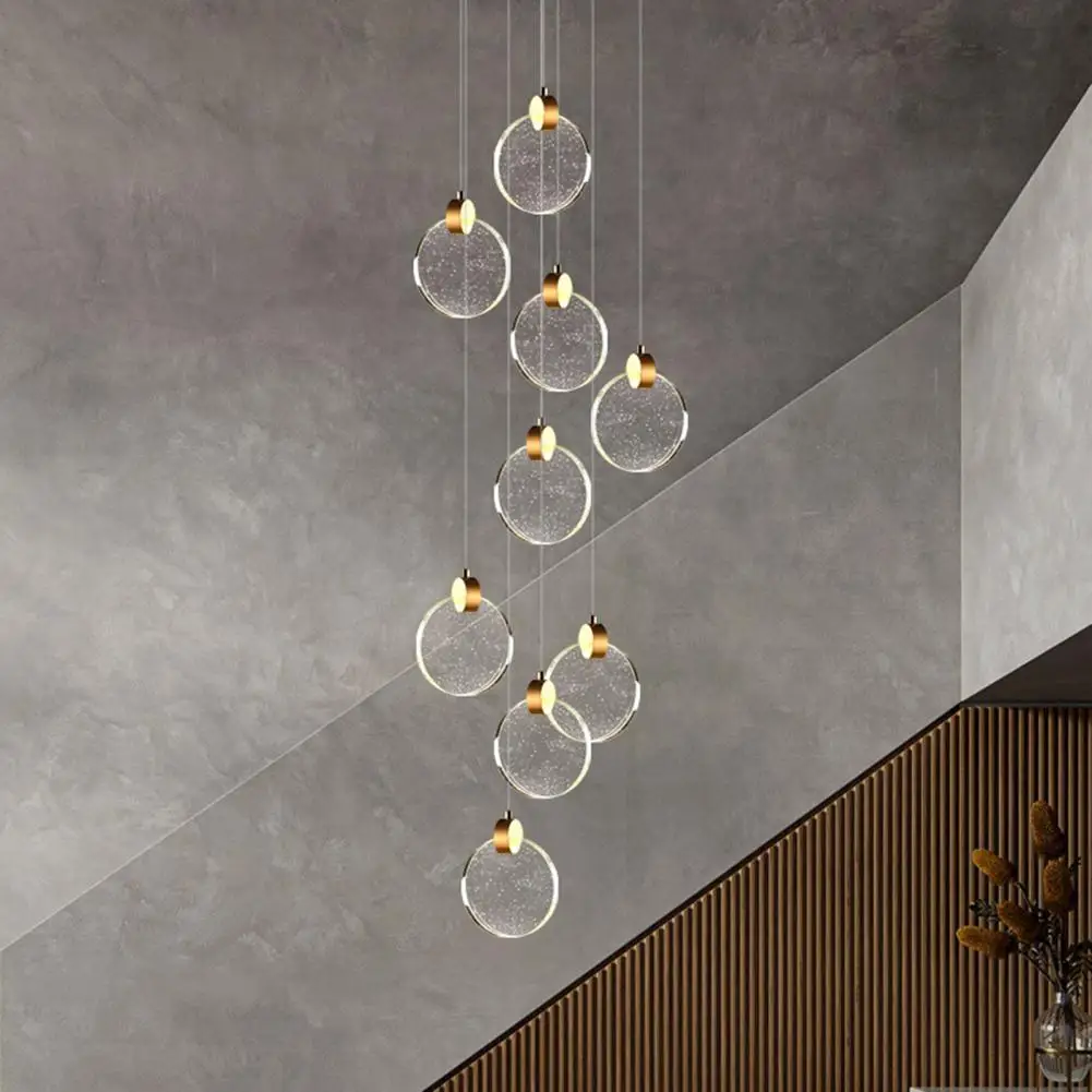 

Chandelier Stylish Led Pendant Light with Adjustable Color Temperatures Easy Installation Long Hanging Design for Modern Decor