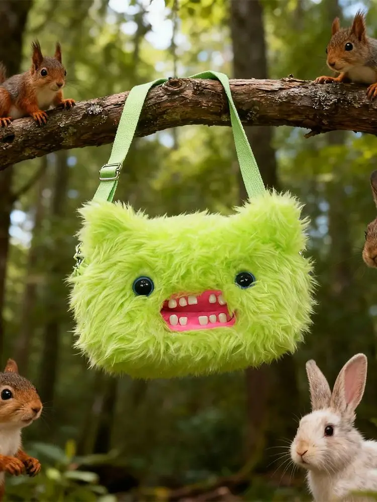 Fugglers Hässliches Zahnmonster Flauschige Umhängetaschen Niedliche Fugg Plüsch-Geldbörse Schulter-Rucksack Portemonnaie für Mädchen Jungen Cartoon-Tier 22CM – Detail 21