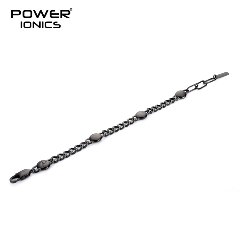 Power Ionics New Trendy Design 316 Steel Fashion Magnetic  Bracelet Cuban Chain Free Engraving