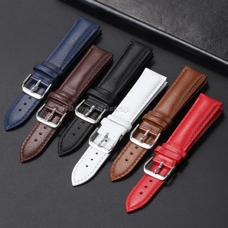 가죽 시계 스트랩, 부드러운 스포츠 팔찌, 방수 손목 밴드, 범용 벨트, 12mm, 13mm, 14mm, 15mm, 16mm, 17mm, 18mm, 20mm, 22mm