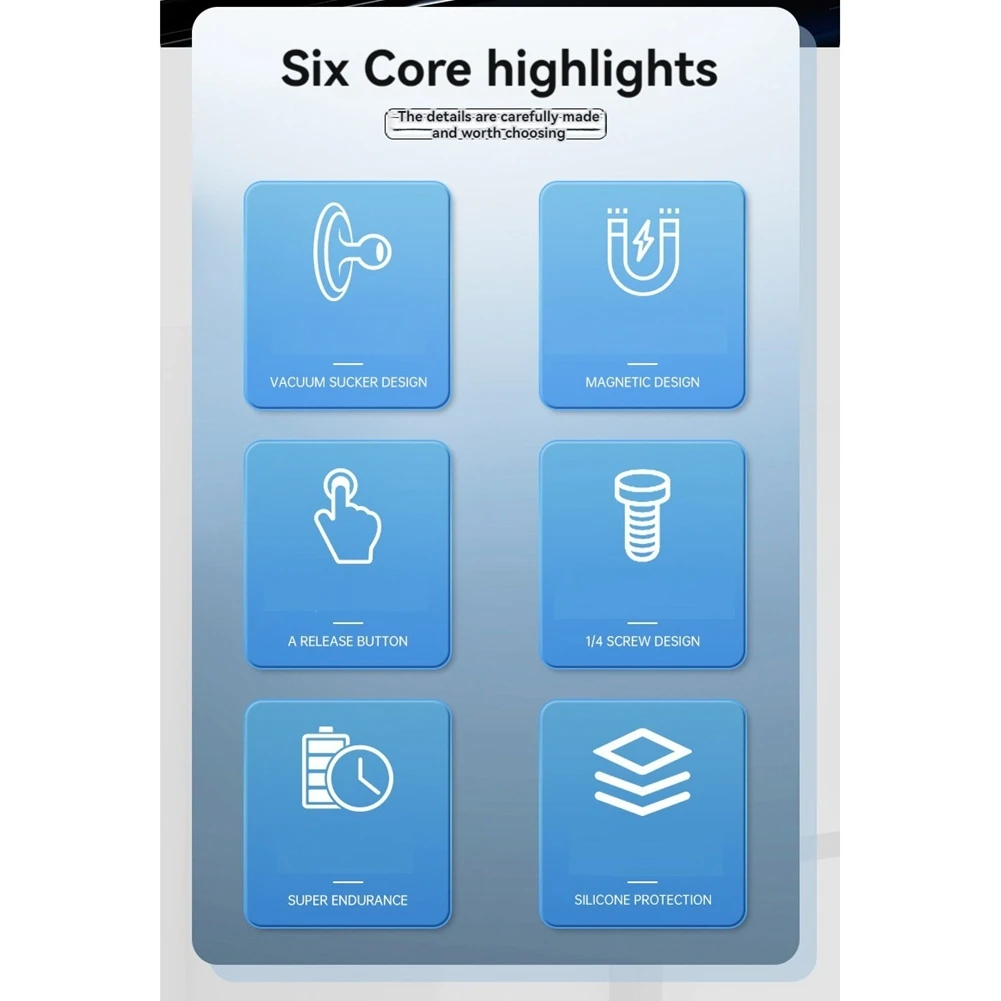 ABGN Magnetic Vacuum Cup Bracket For DJI Pocket 3 For Insta360 GO 3 / 3S /Gopro Vehicle Bracket Sports Camera Accessories