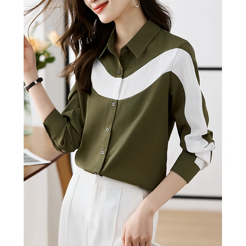 Women\'s Shirt Long Sleeve Fashion Woman Blouse 2024  Casual Female Chiffon Shirts and Blouse Basic Ladies Tops OL Women Clothing