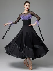 2023 Woman Modern Dance Skirt Ballroom Dance Practice Clothes Top Waltz Dance Clothes Women's Dance Clothes  LY5198+LY6052
