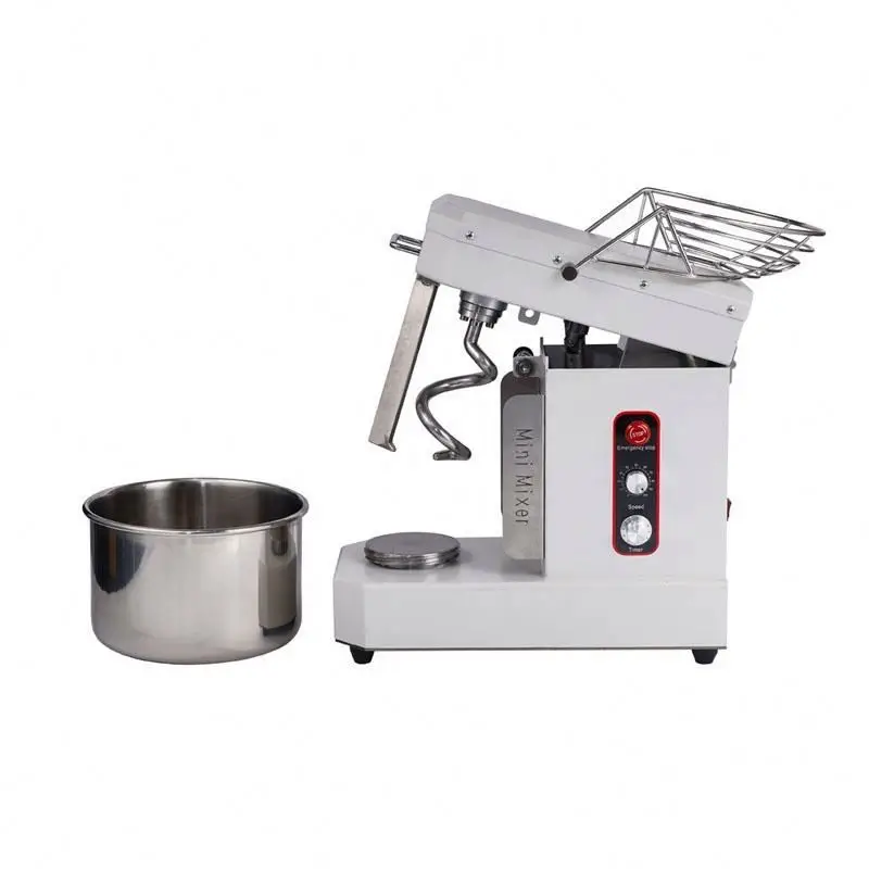 Hydraulic Lift Spiral Dough Mixer Removable Stainless Steel Bowl Commercial Tabletop Dough Kneading Machine Bakery 5kg/h 40W